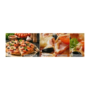 Mostră tapet Premium Sand - Ai scăpat din nou - Gastronomie, Pizza, Roșie - 100x30 cm