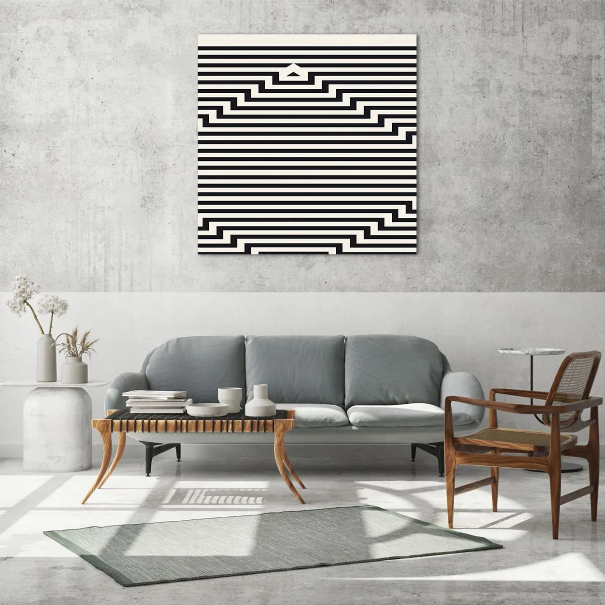 Tablou pe sticlă - Iluzie geometrică - 30x30 cm