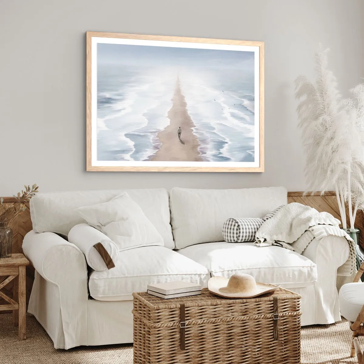 Poster în ramă de stejar deschis - Un viitor luminos - 100x70 cm