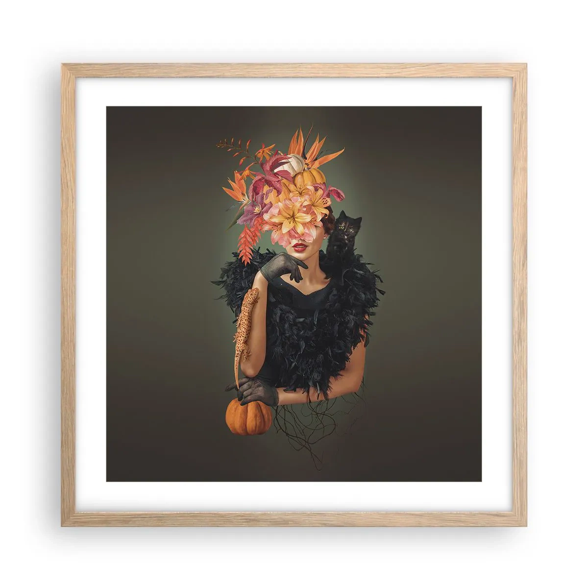 Poster în ramă de stejar deschis - Magia vrăjitoarei - 50x50 cm