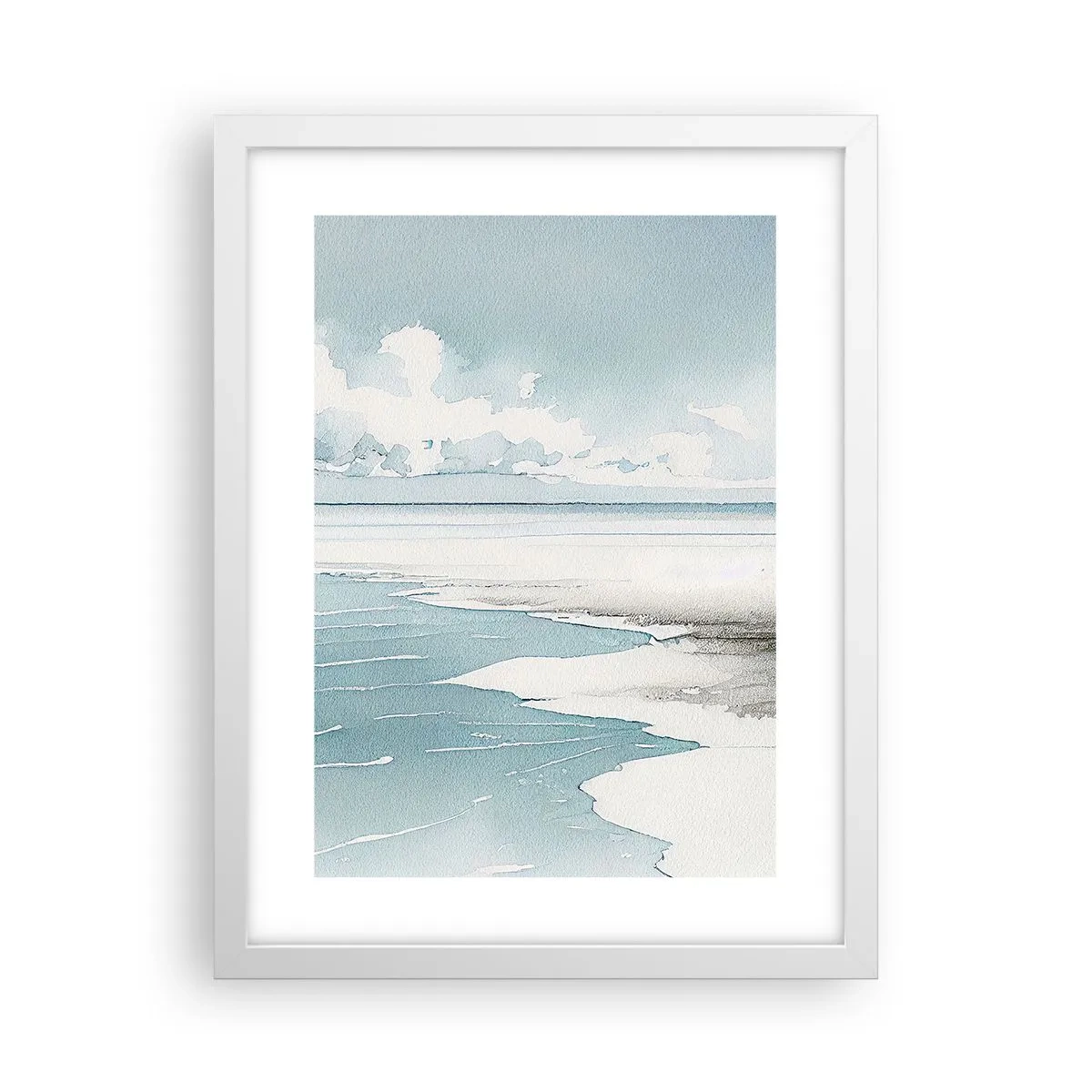 Poster în ramă albă - Mareea blândă - 30x40 cm