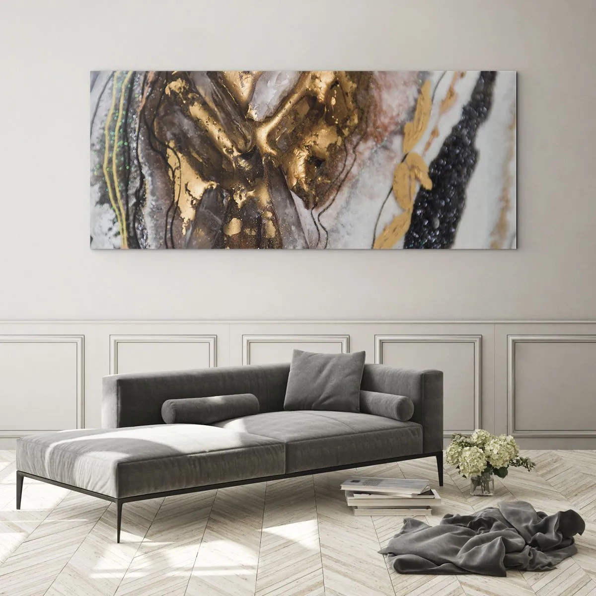 Tablou pe sticlă - Elementul pământ - 100x40 cm