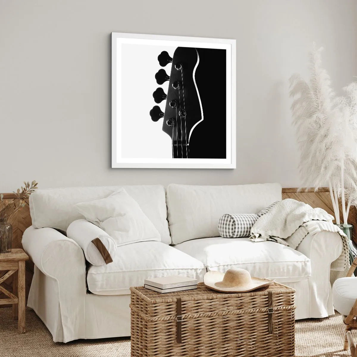 Poster în ramă albă - Tăcere de rock  - 50x50 cm