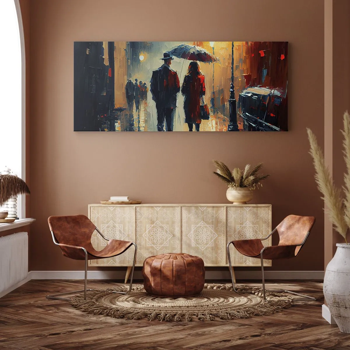 Tablou pe pânză - Poveste de dragoste urbană - 100x40 cm