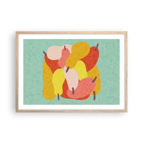 Poster în ramă de stejar deschis - Gustă soarele de vară - 70x50 cm