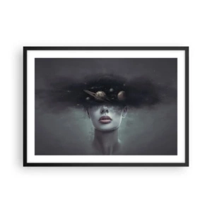 Poster în ramă neagră - Și planetele o iau razna... - 70x50 cm