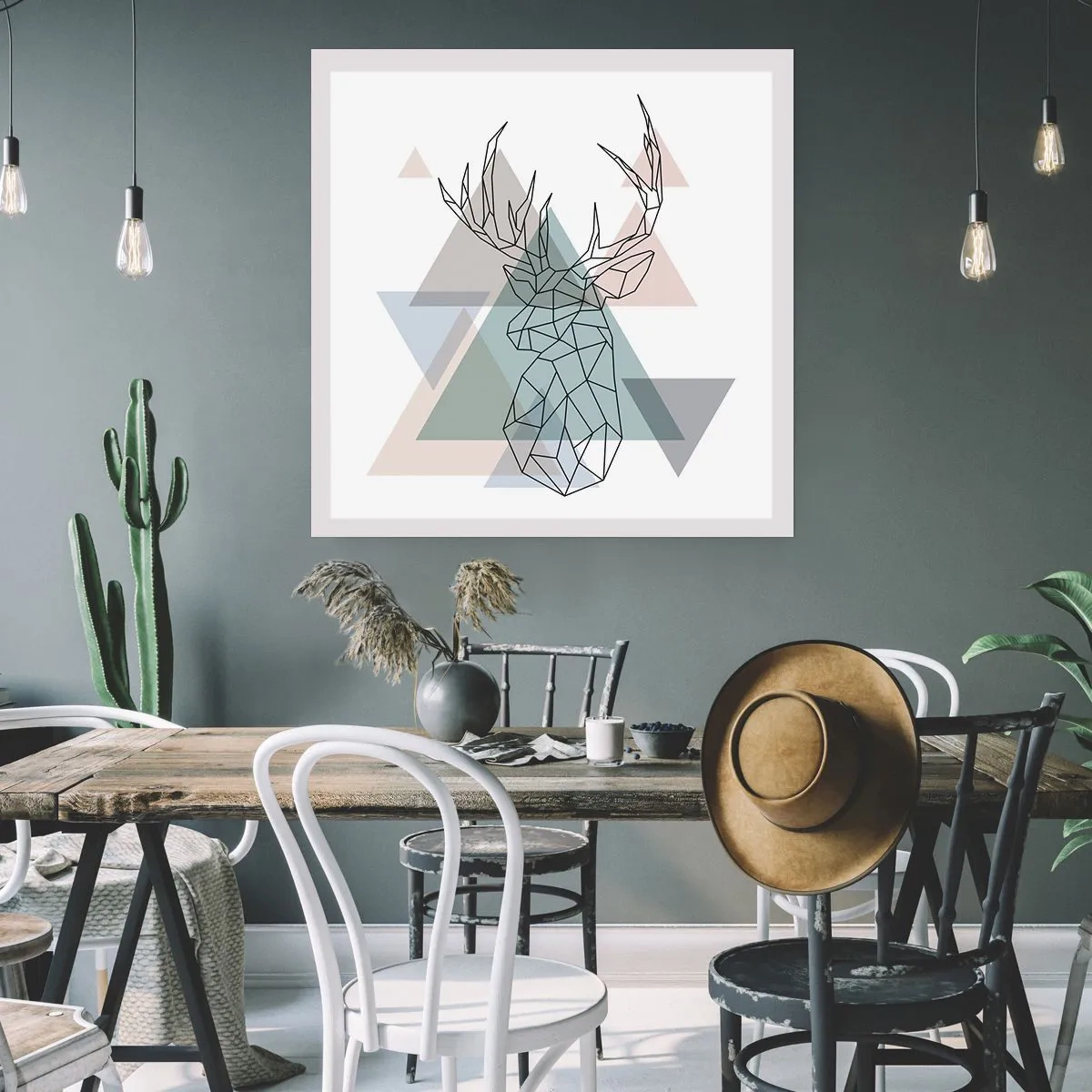 Poster - Într-o pădure geometrică - 50x50 cm