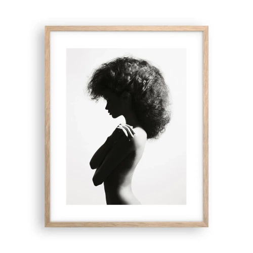 Poster în ramă de stejar deschis - Ca o floare pe o tulpină subțire - 40x50 cm