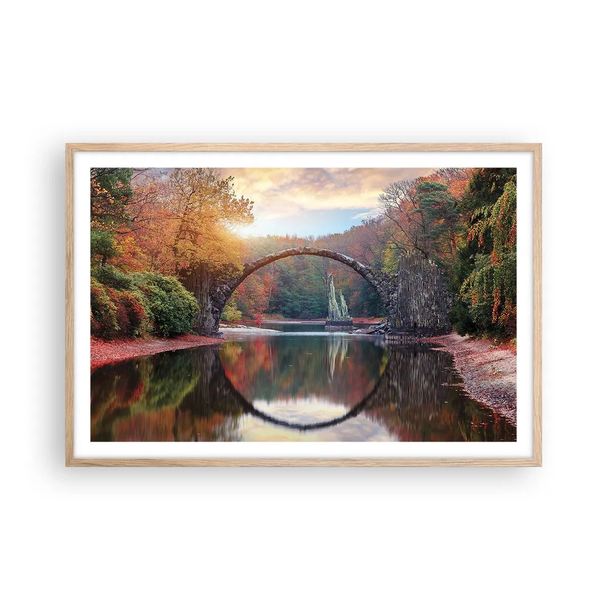 Poster în ramă de stejar deschis - De cealaltă parte a oglinzii - 91x61 cm