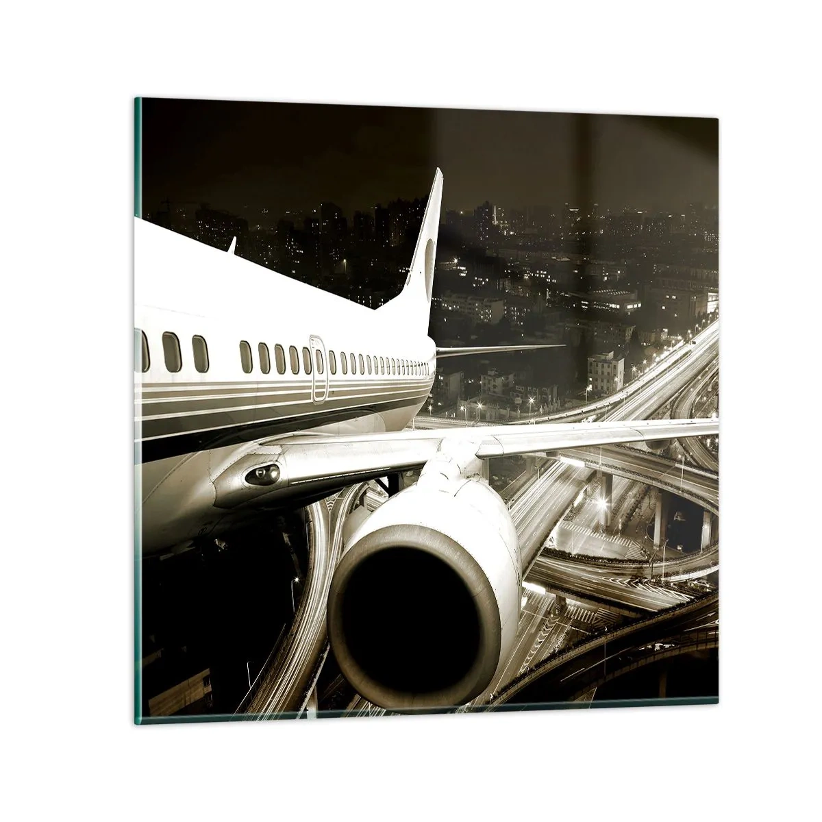 Tablou pe sticlă - Zbor în noapte - 60x60 cm