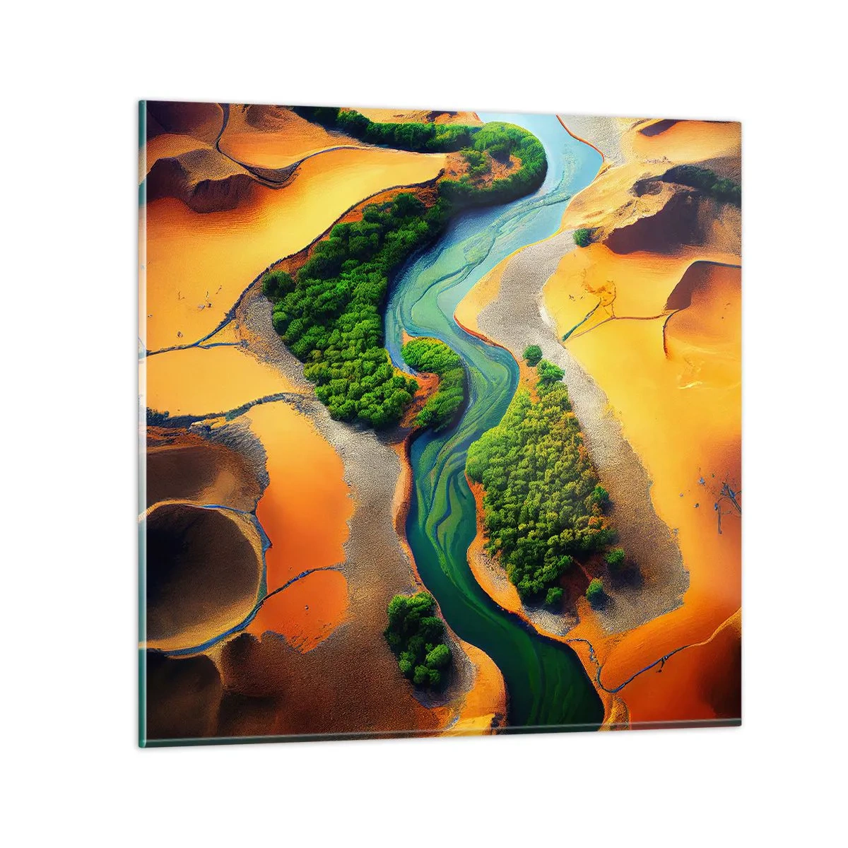 Tablou pe sticlă - Râul care dă viață - 30x30 cm