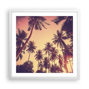 Poster în ramă albă - Variație tropicală - 50x50 cm