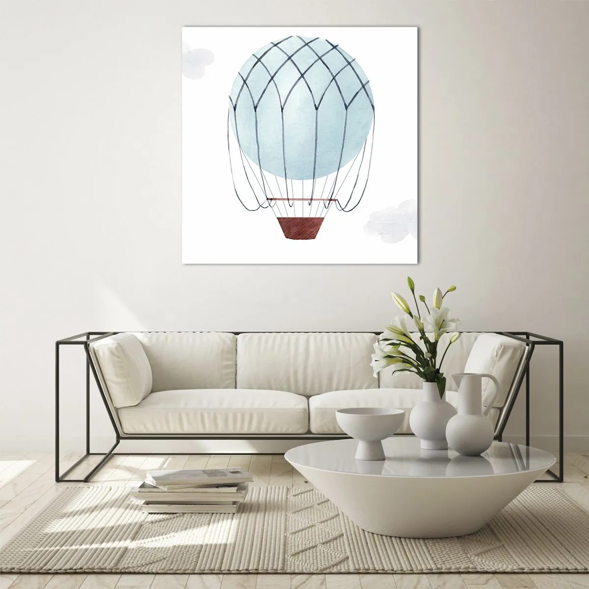 Tablou pe sticlă - Complet în nori - 30x30 cm