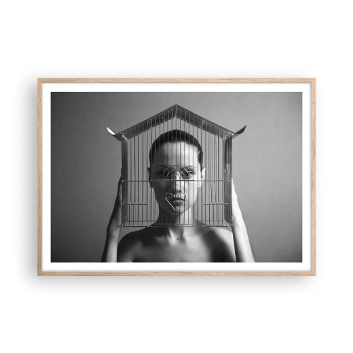 Poster în ramă de stejar deschis - Un portret oarecum suprarealist - 100x70 cm