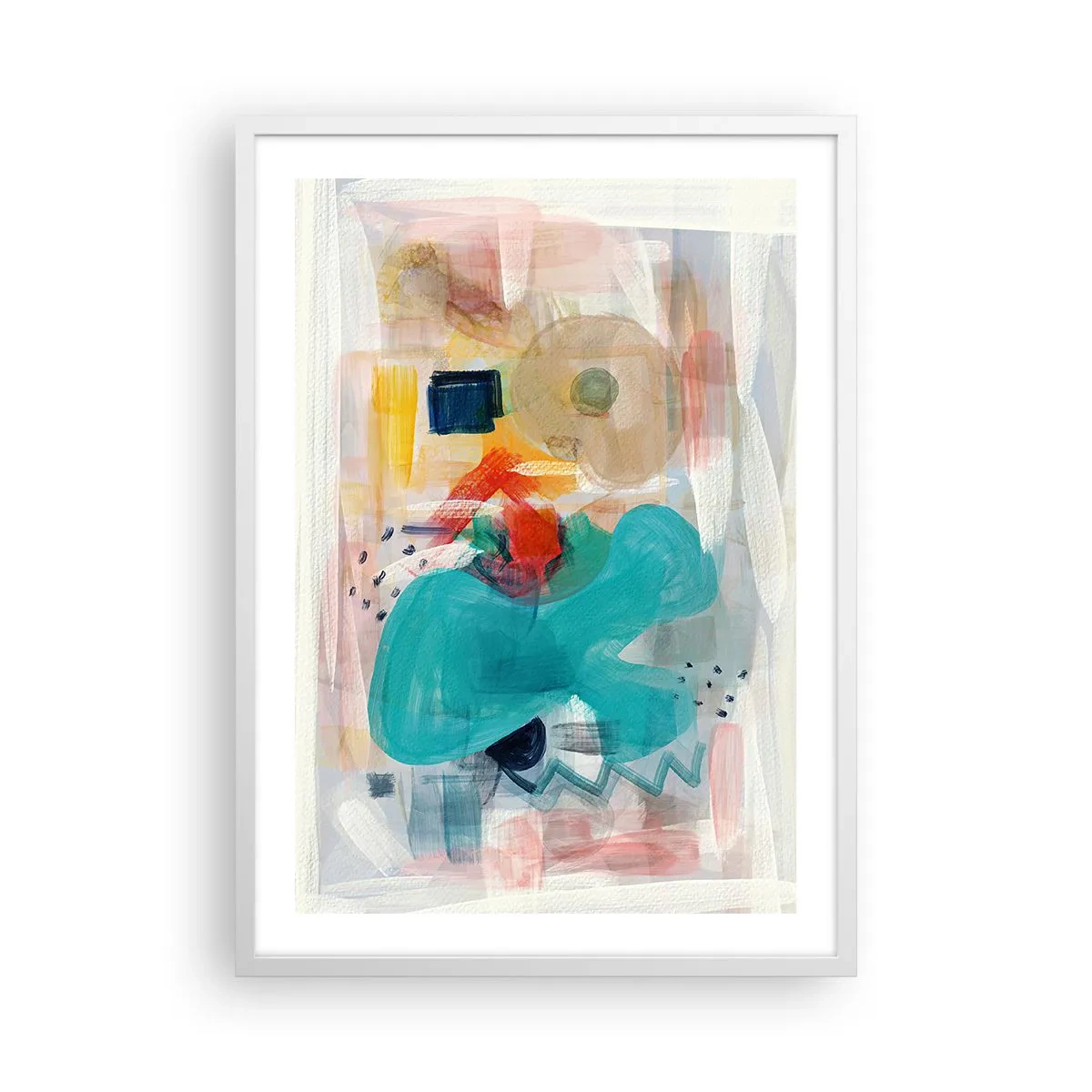 Poster în ramă albă - Joc plin de culoare - 50x70 cm