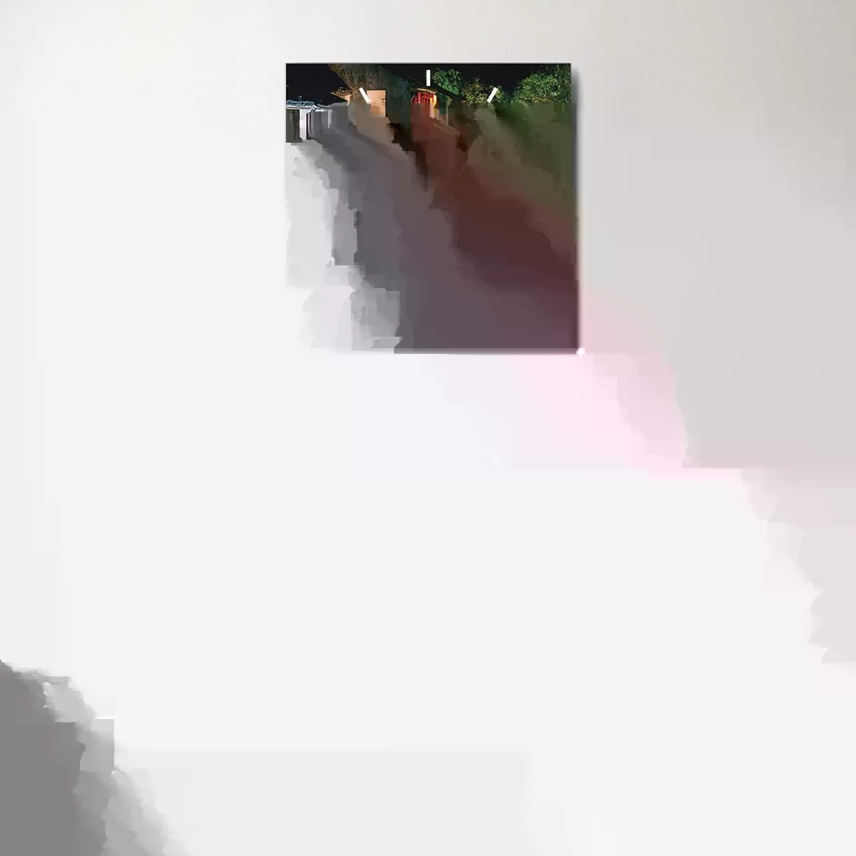 Ceas de perete - Ceas pe sticlă - O seară pe o stradă chinezească - 30x30 cm