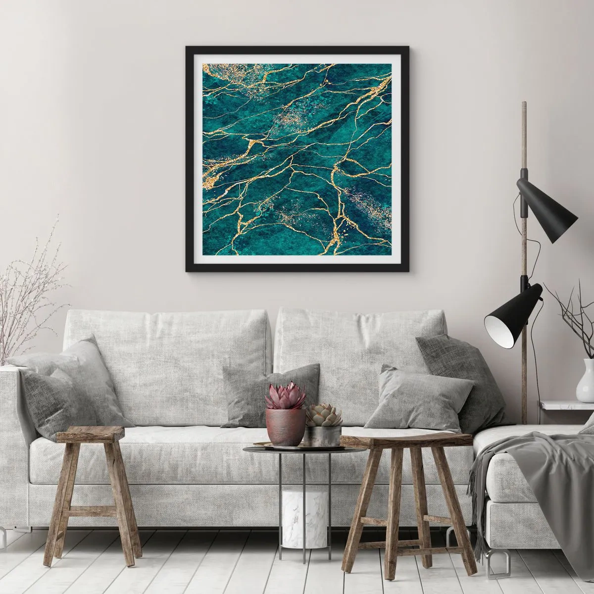 Poster în ramă neagră - Filon de aur - 60x60 cm