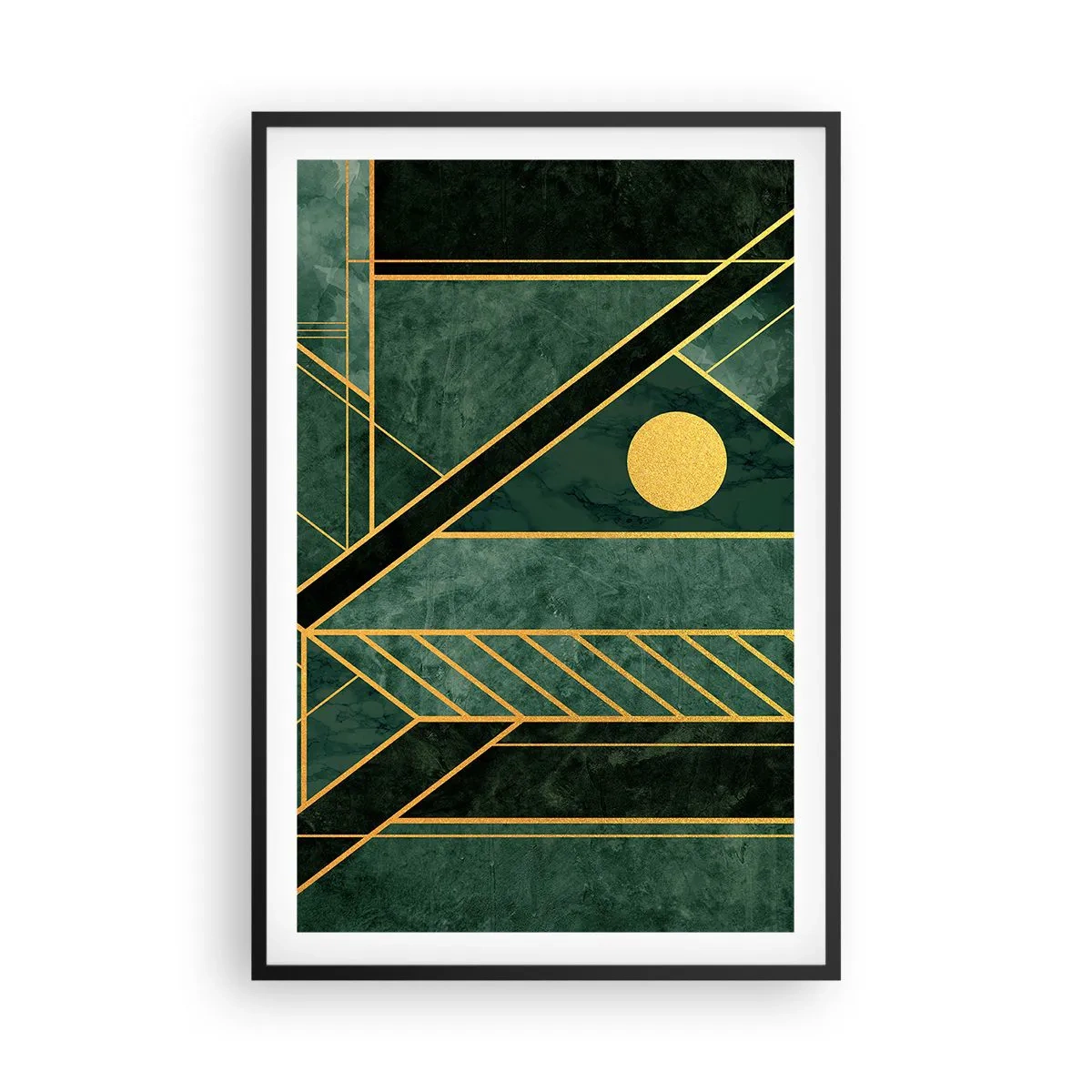 Poster în ramă neagră - Dinamica aurului și a azurului - 61x91 cm