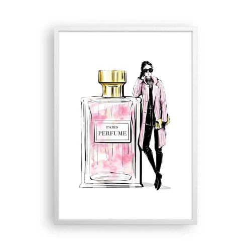 Poster în ramă albă - Senzualitate pariziană - 50x70 cm