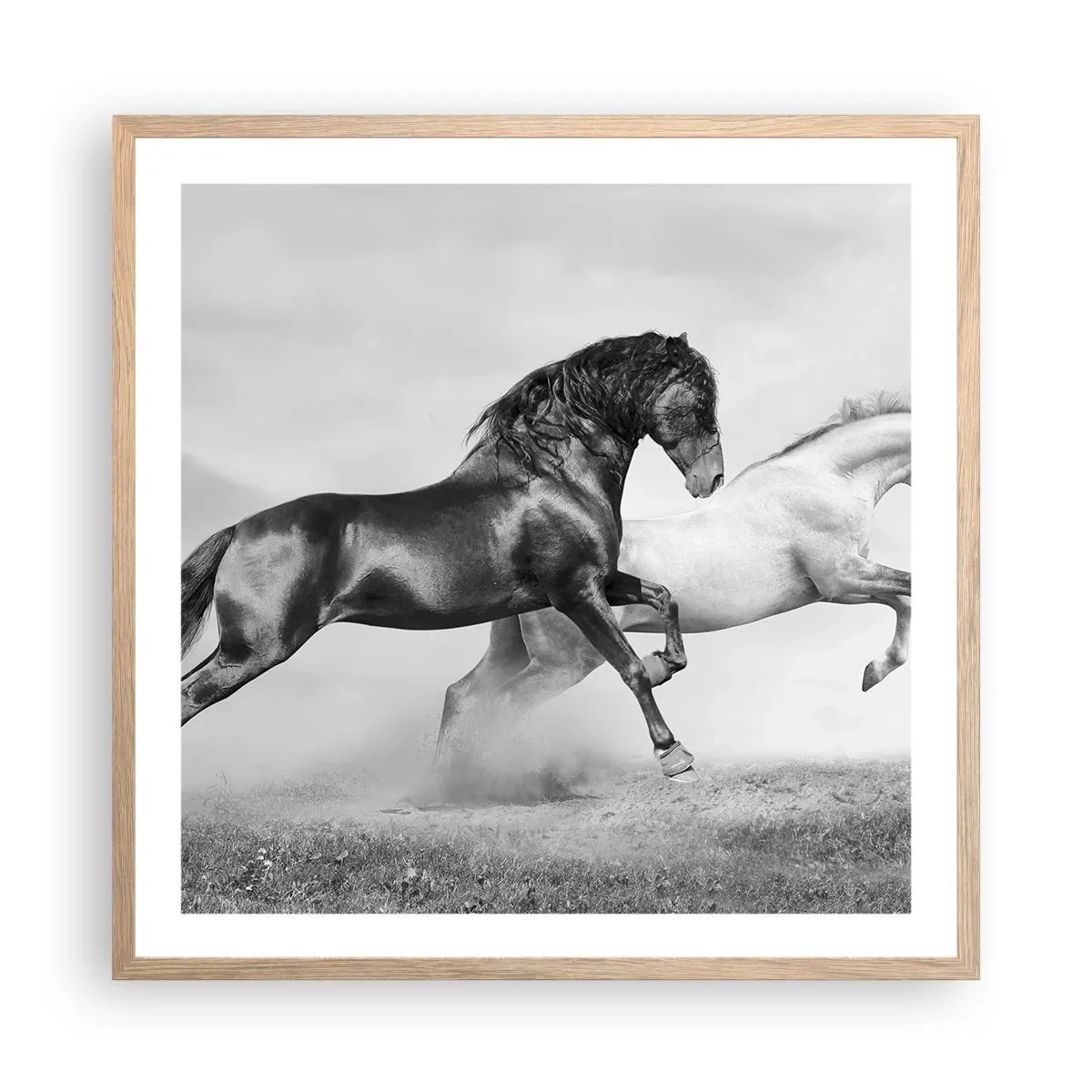 Poster în ramă de stejar deschis - Îngeri și demoni - 60x60 cm