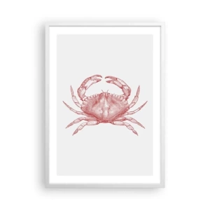 Poster în ramă albă - Crab peste crabi - 50x70 cm
