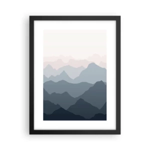 Poster în ramă neagră - Valuri de munți - 30x40 cm