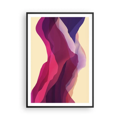 Poster în ramă neagră - Valuri de violet - 70x100 cm