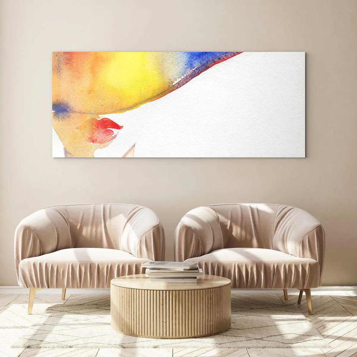 Tablou pe sticlă - Portretul unei doamne    - 140x50 cm