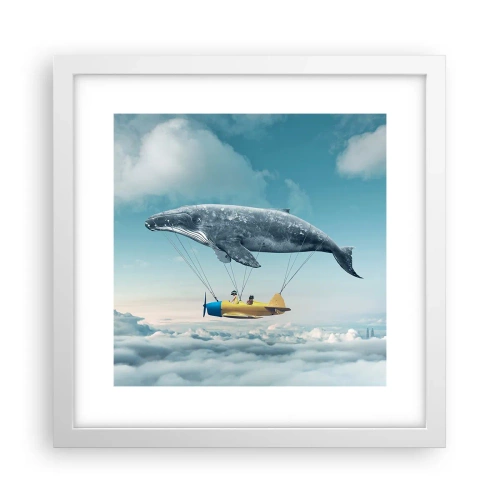 Poster în ramă albă - De ce nu? - 30x30 cm