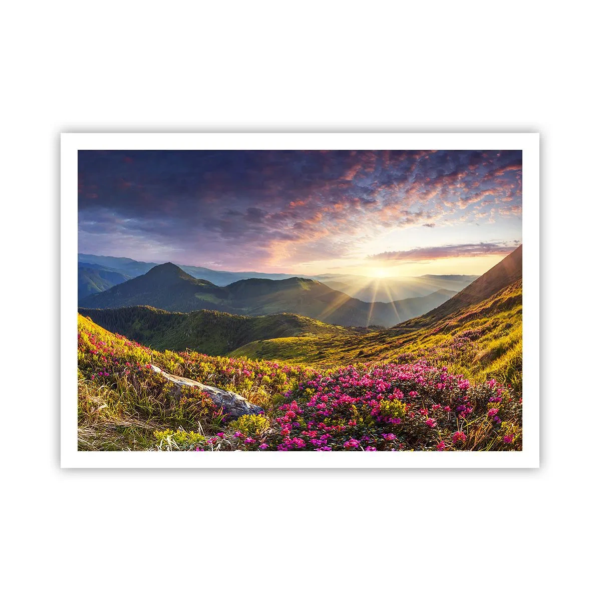 Poster - Prospețimea unei dimineți de munte - 100x70 cm