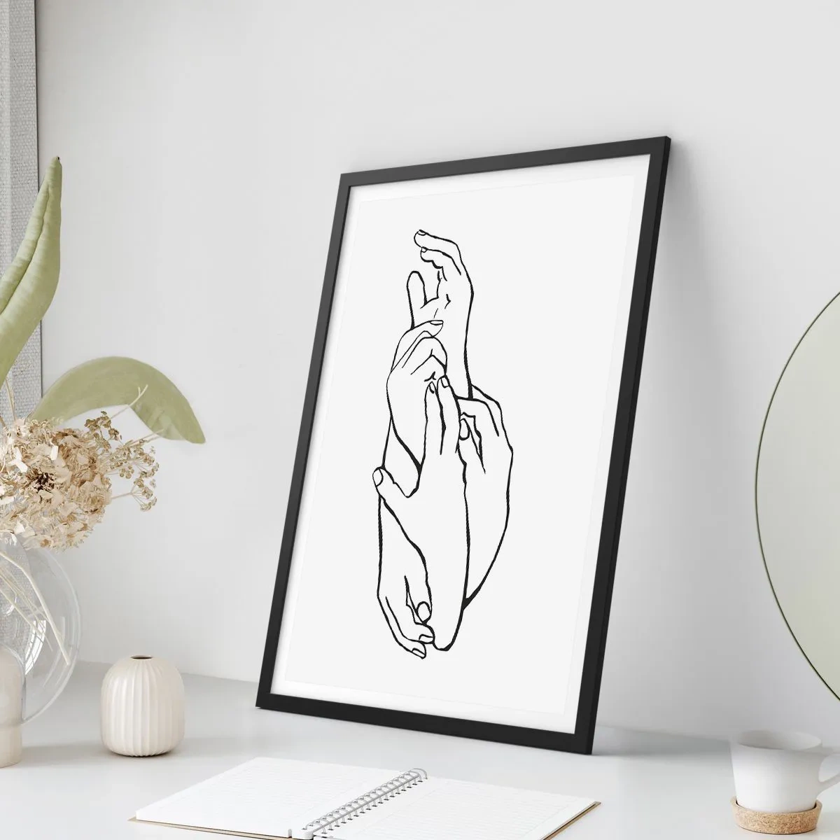 Poster în ramă neagră - Atingere bună - 30x40 cm