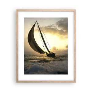 Poster în ramă de stejar deschis - Vânt în jos și în sus - 40x50 cm