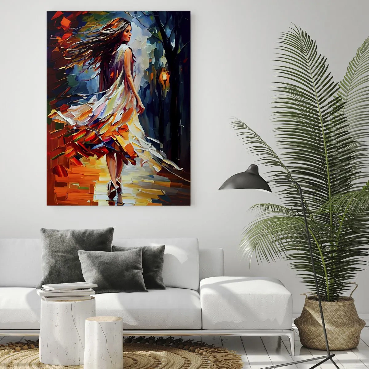 Tablou pe sticlă - Fata toamnei - 50x70 cm