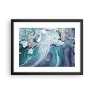 Poster în ramă neagră - Râuri de albastru - 40x30 cm