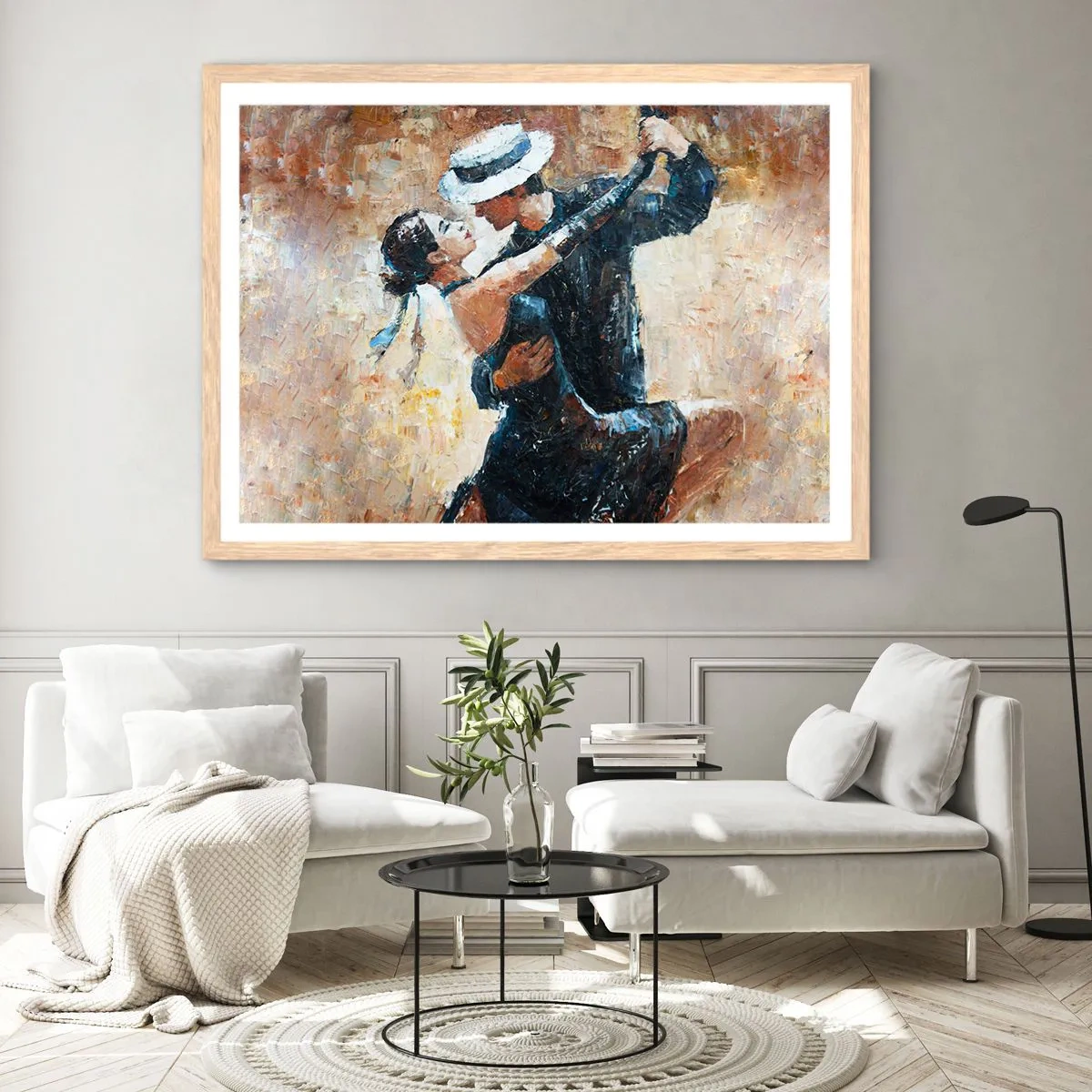 Poster în ramă de stejar deschis - A la Rudolf Valentino - 100x70 cm