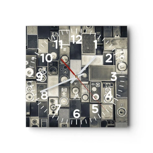 Ceas de perete - Ceas pe sticlă - Și totul este în regulă - 40x40 cm