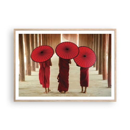 Poster în ramă de stejar deschis - Pe drumul spre Tărâmul Pur - 100x70 cm