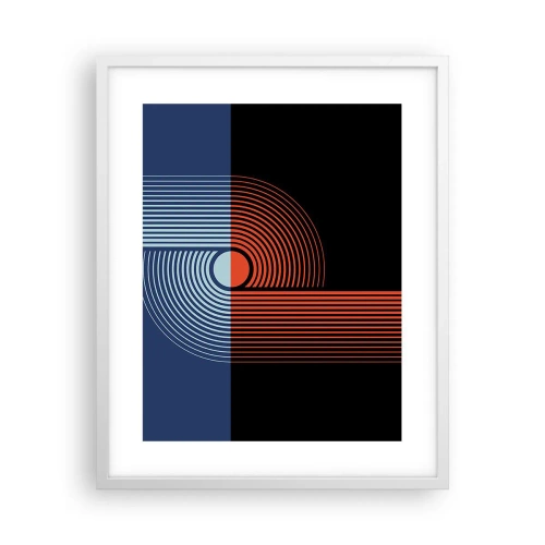 Poster în ramă albă - Într-o îmbrăţişare geometrică - 40x50 cm