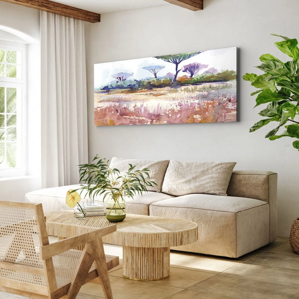 Tablou pe pânză - Culorile savanei - 100x40 cm