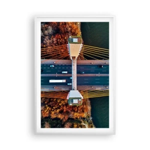 Poster în ramă albă - Din pădure spre apă - 61x91 cm