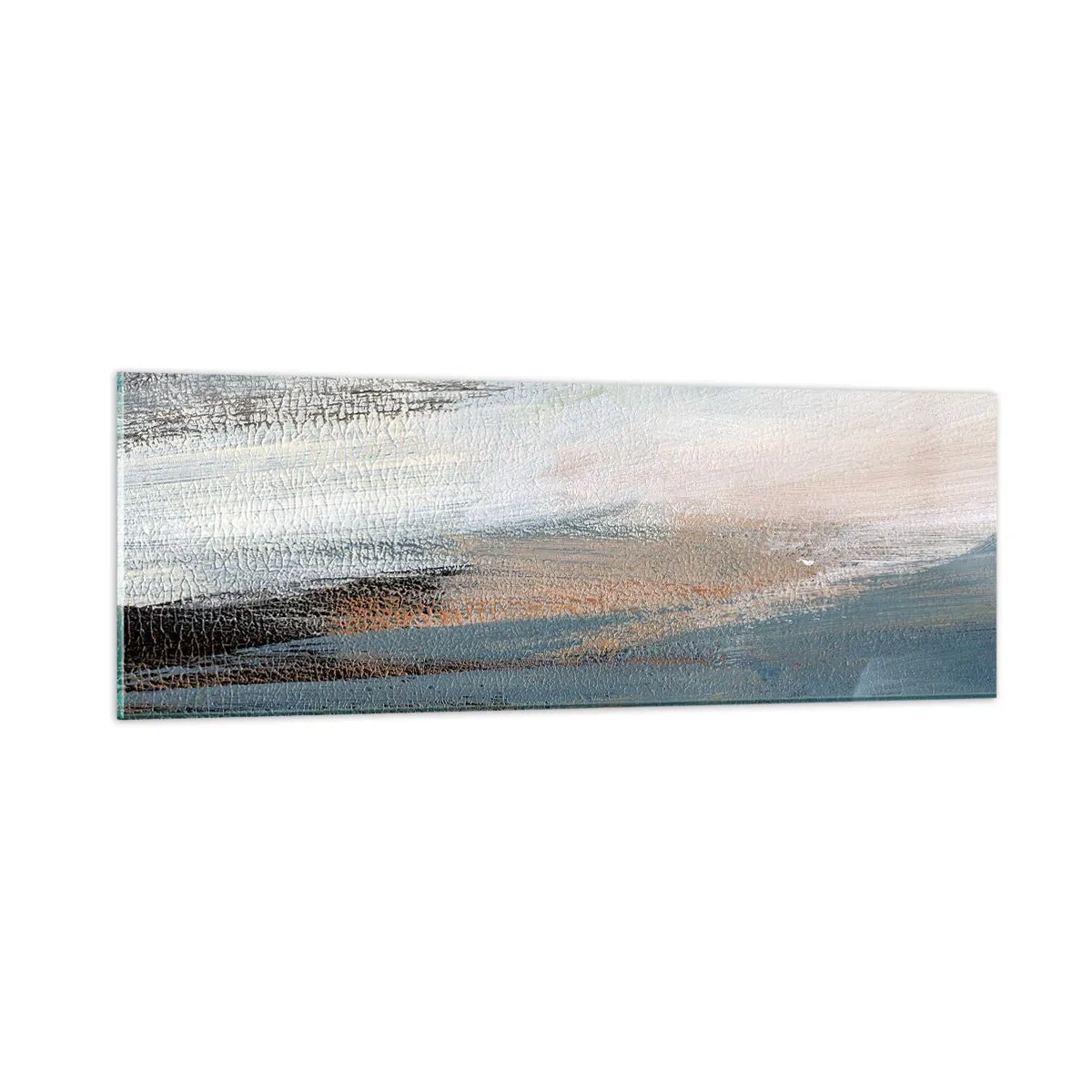 Tablou pe sticlă - Abstracție: peisaj nordic - 90x30 cm