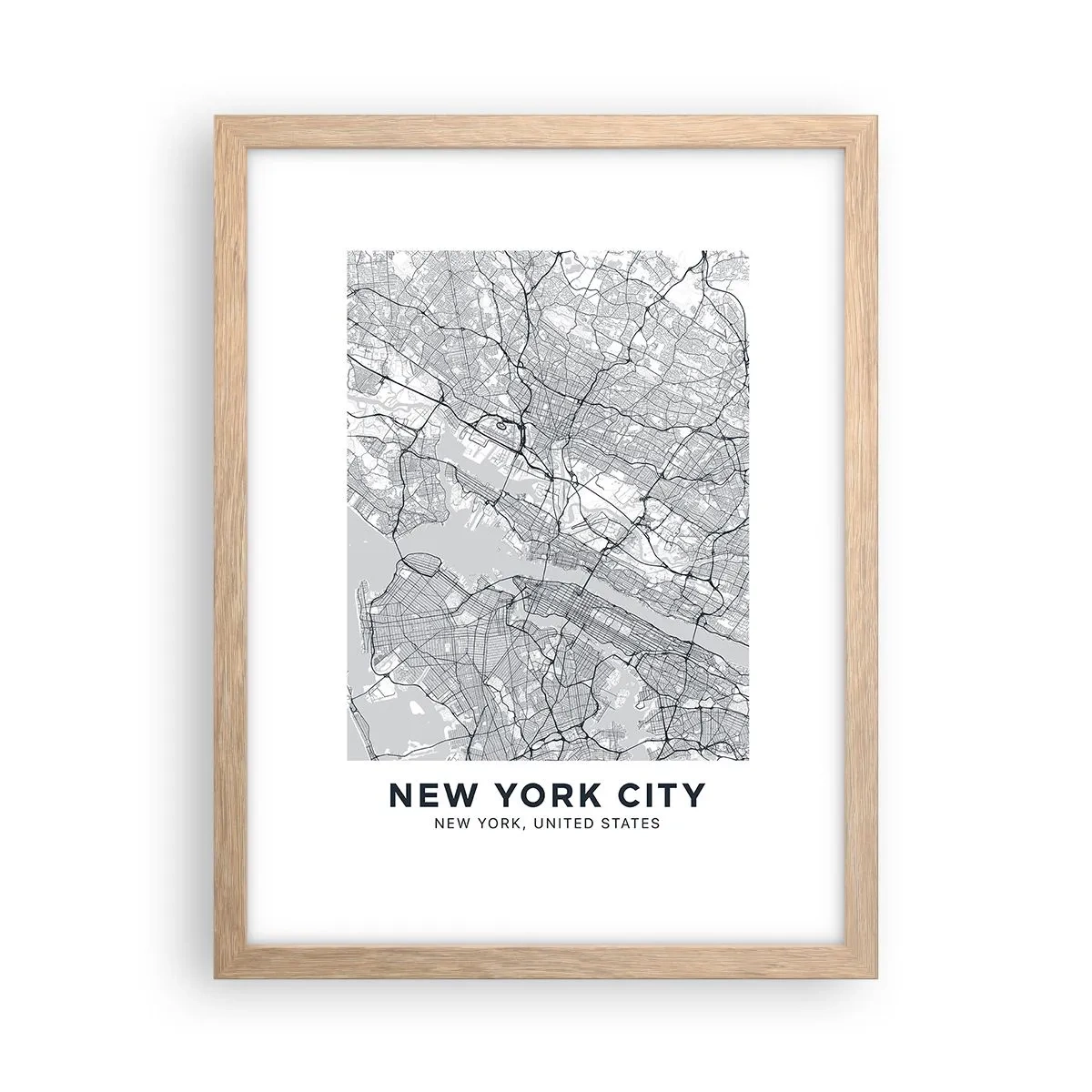 Poster în ramă de stejar deschis - Anatomia unei metropole - 30x40 cm