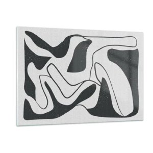 Tablou pe sticlă - Distracție abstractă în labirint - 120x80 cm