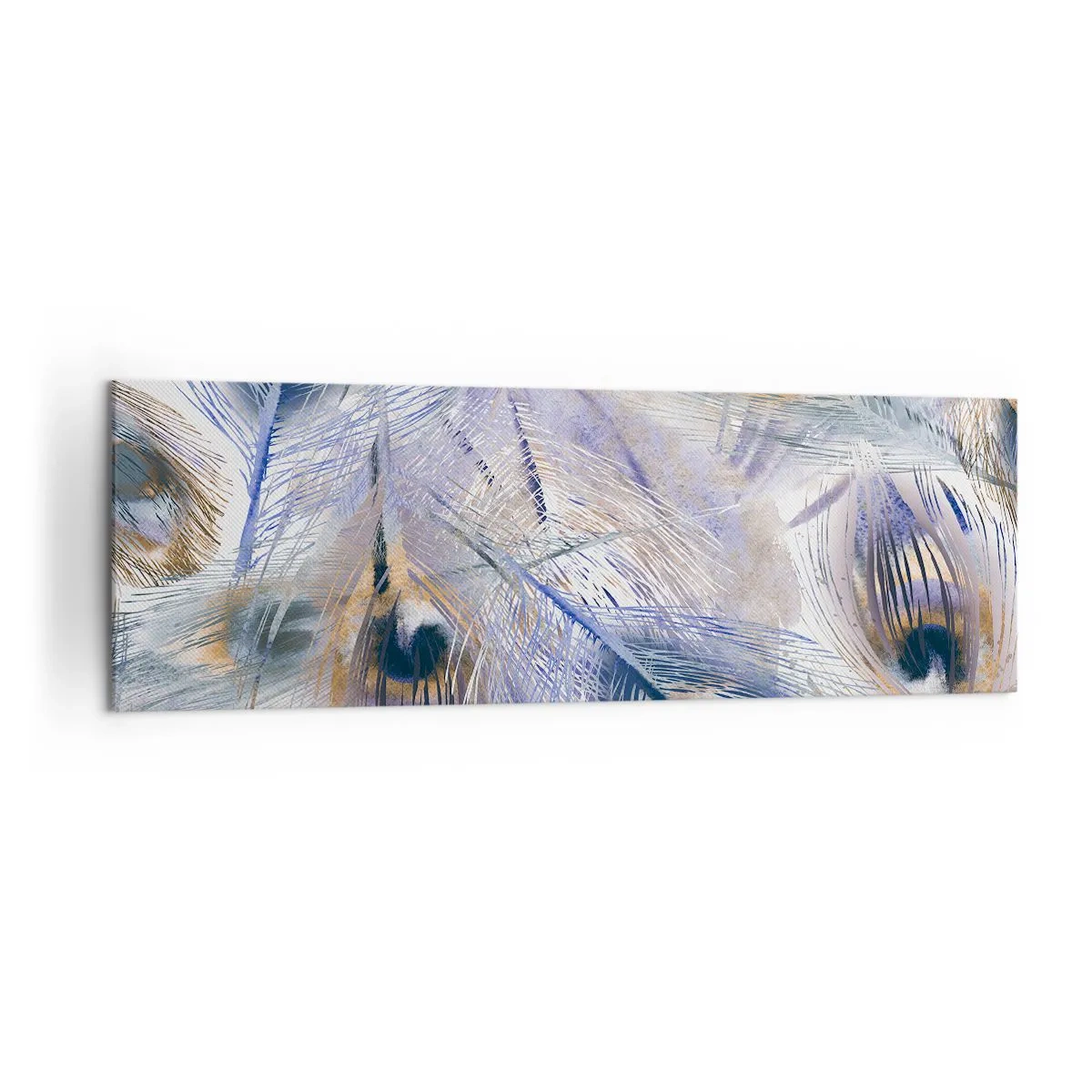 Tablou pe pânză - Compoziția penelor de păun - 160x50 cm