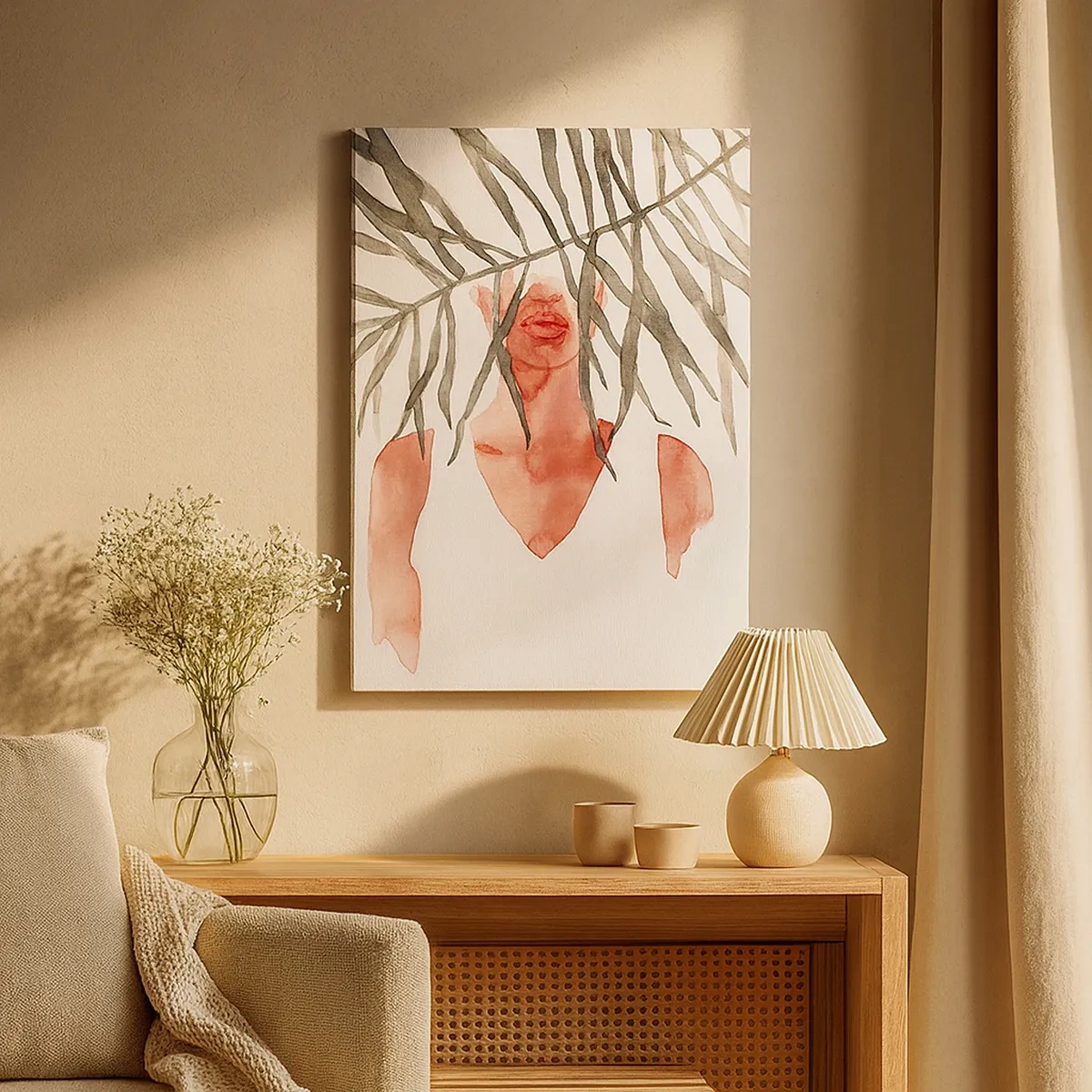 Tablou pe pânză Canvas - Doamna de la tropice - 50x70 cm