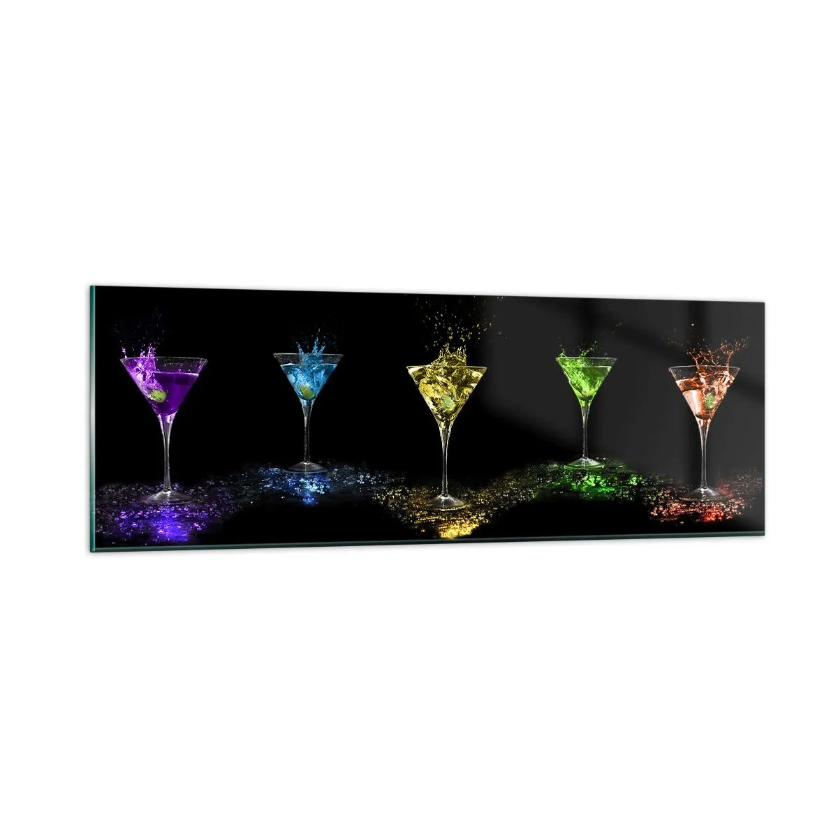 Tablou pe sticlă - Culori de bucurie în sticla de cristal - 90x30 cm