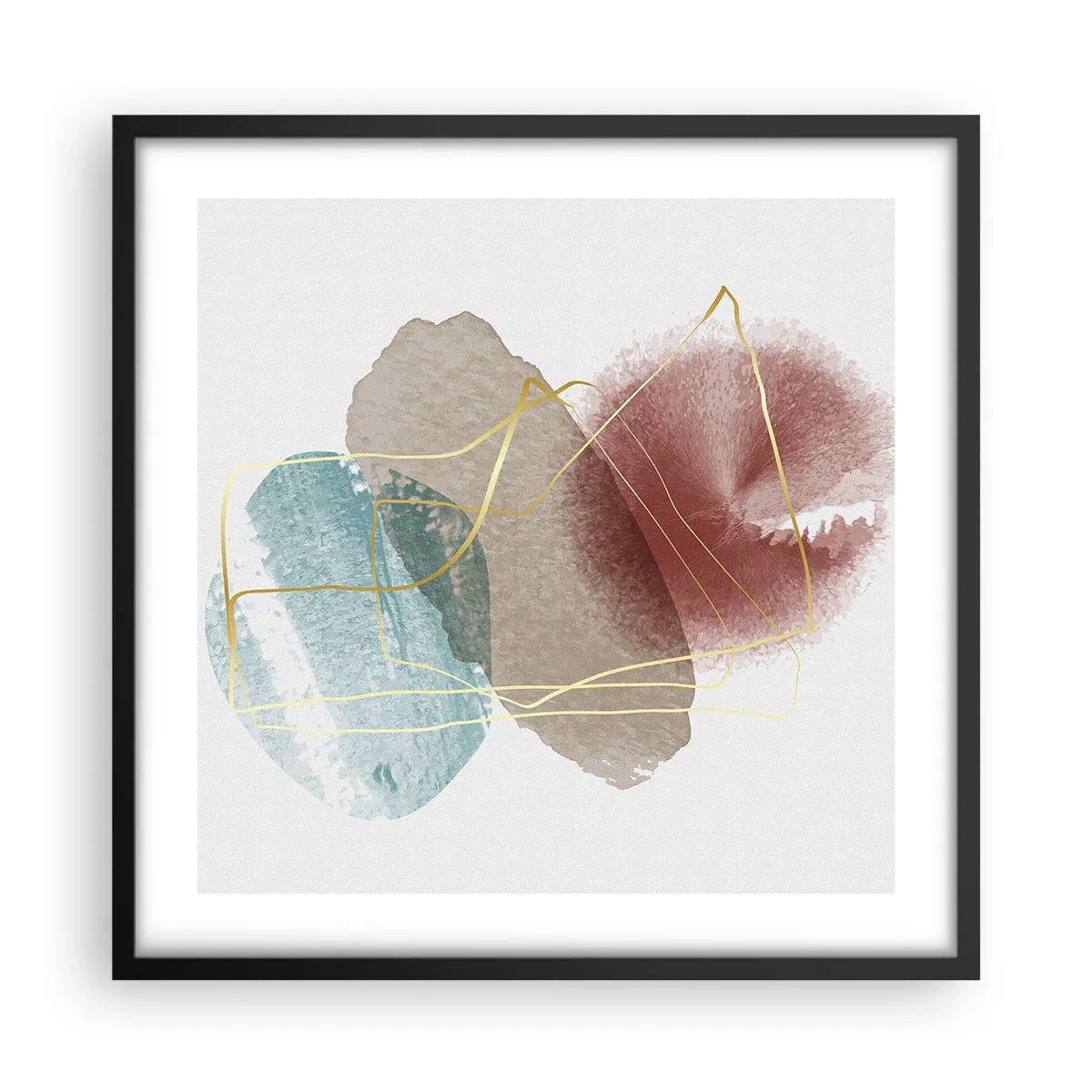 Poster în ramă neagră - Mărgele de spațiu - 50x50 cm