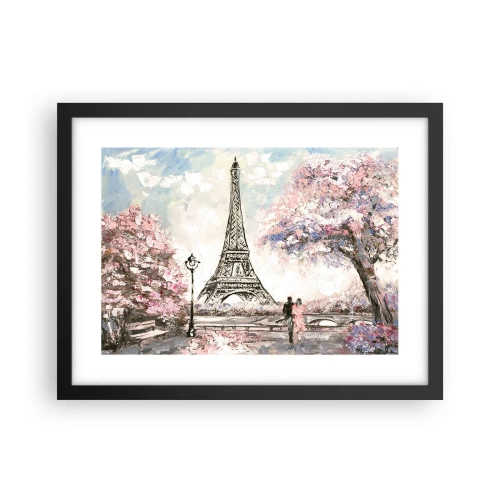 Poster în ramă neagră - Plimbare în aprilie la Paris - 40x30 cm