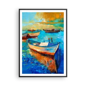 Poster în ramă neagră - Într-un golf de aur - 70x100 cm