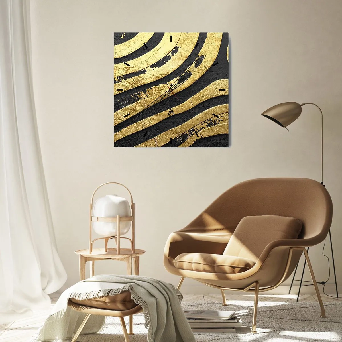 Ceas de perete - Ceas pe sticlă - Totul curge - 40x40 cm